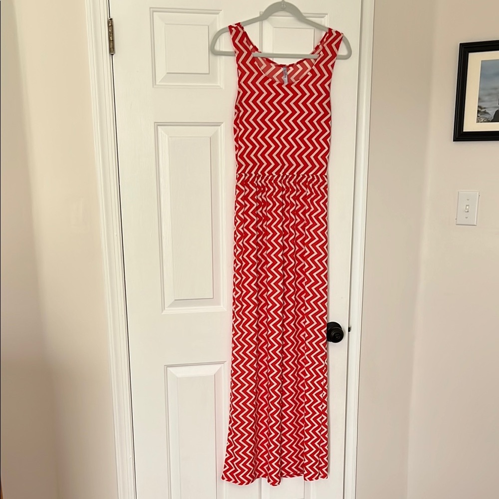 Orange Zigzag Maxi Dress